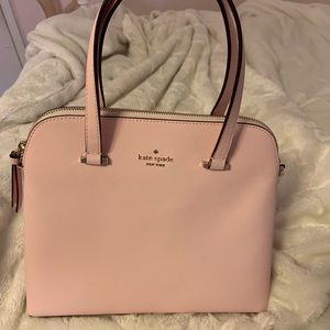 Authentic Kate Spade baby pink dome satchel with crossbody strap